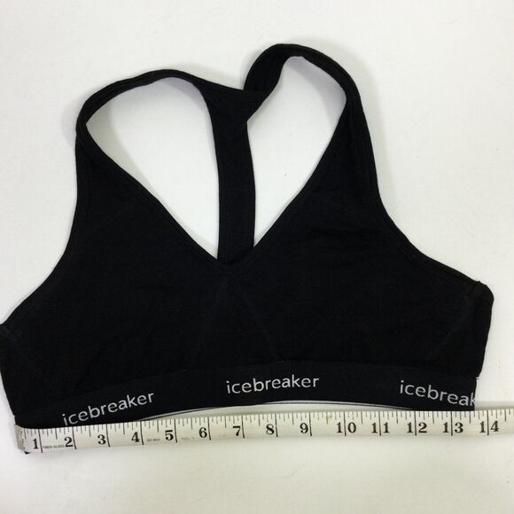 Icebreaker Womens Sprite Racerback Bra Wide Strap Stretch Black Size Medium - Picture 8 of 8